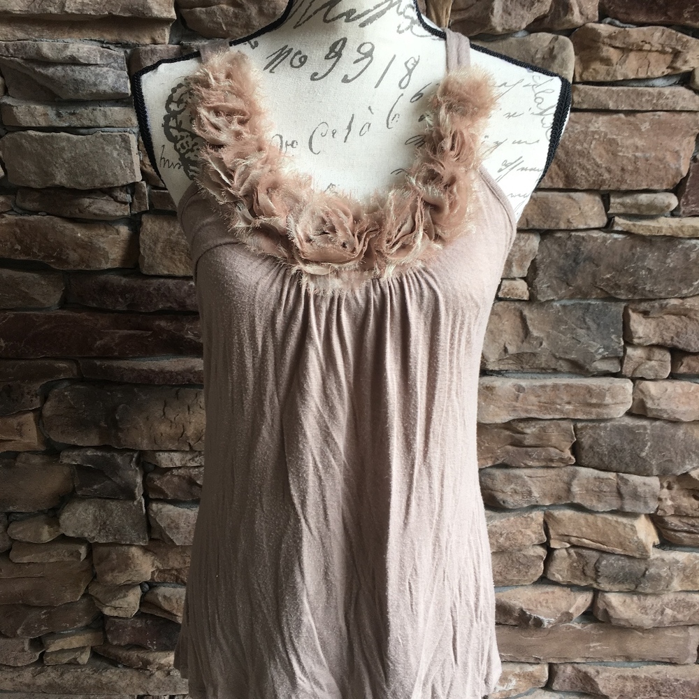 Tan Rose Flower Tank